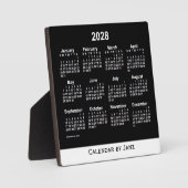 2028 Neon White Desk Calendar by Janz フォトプラーク (正面)