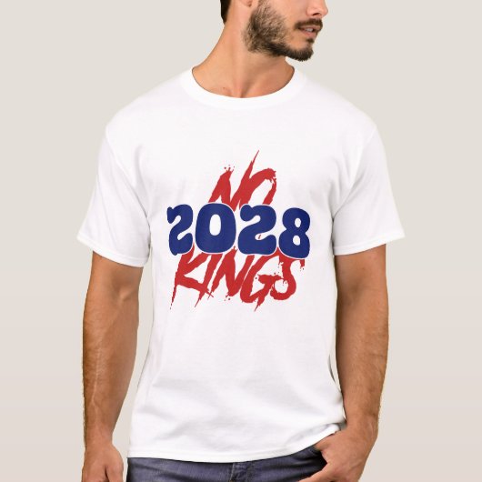 2028 No Kings デザイン | 反体制 Tシャツ (正面)