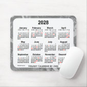 2028 Silver Holiday Art Calendar by Janz Mouse pad マウスパッド (マウス)