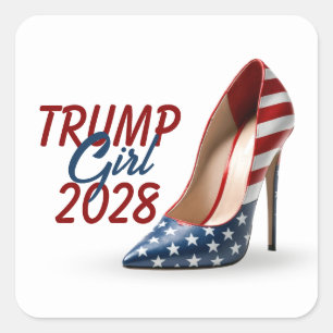2028 TRUMP GIRL FLAGハイヒールシューズ スクエアシール
