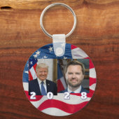 2028 Trump Vance bumper sticker flag background キーホルダー (正面)