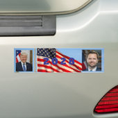 2028 Trump Vance bumper sticker flag background バンパーステッカー (車上)