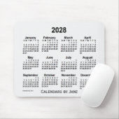 2028 White Smoke Calendar by Janz Mouse pad マウスパッド (マウス)