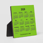 2028 Yellow Green Desk Calendar by Janz フォトプラーク (正面)