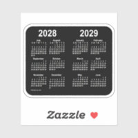 2028年7月～2029年6月Janz校年カレンダー シール | Zazzle.co.jp
