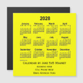 2028年黄緑ビジネスカレンダー(Janz) | Zazzle.co.jp
