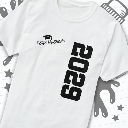 2029年クラス卒業サイン私のシャツ上級2029 Tシャツ