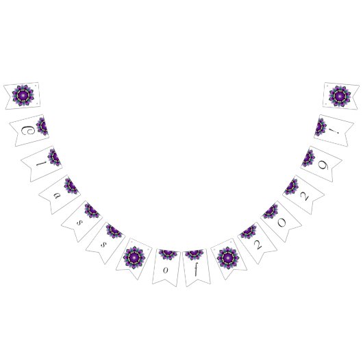 2029年クラス！紫の曼荼羅 バンティングフラッグ (全)