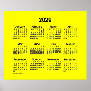 2029年 黄色カレンダー / Janz Print ポスター