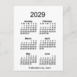 2029白6ヶ月ミニカレンダー(Janz) ポストカード