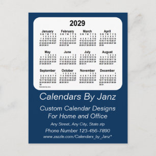 2029 ポリスボックス ブルー ビジネス カレンダー / Janz ポストカード