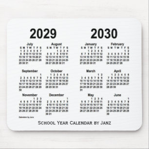 2029-2030 Janz著白い学校のカレンダー マウスパッド