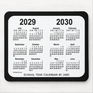 2029-2030 Janz著白黒学校のカレンダー マウスパッド