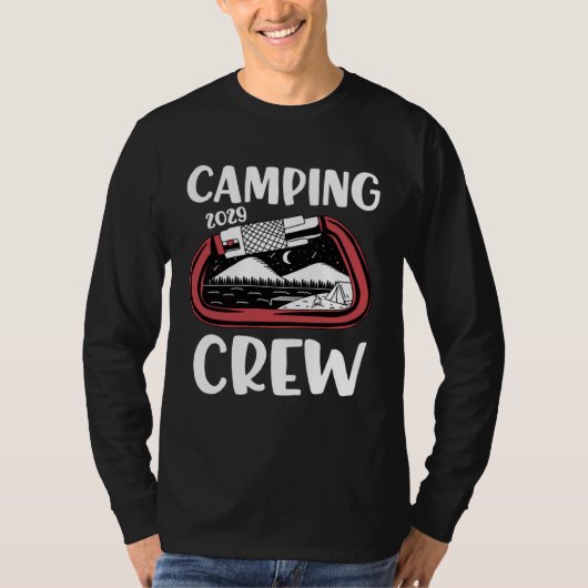 2029 Camping Crew Family Camping Trip Group Carab Tシャツ (正面)