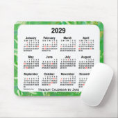 2029 Green Holiday Art Calendar by Janz Mouse pad マウスパッド (マウス)
