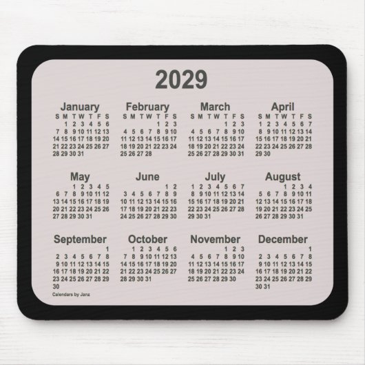 2029 La Boca on Black Calendar by Janz Two Tone マウスパッド (正面)