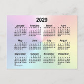 2029 Rainbow Cloud Mini Calendar/ Janz ポストカード (正面)