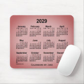 2029 Sangria Grey Calendar by Janz Mouse pad マウスパッド (マウス)