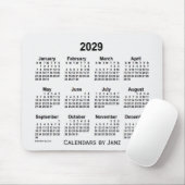 2029 White Smoke Calendar by Janz Mouse pad マウスパッド (マウス)