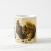 202.うさぎ（若うさぎ），リスとフクロウ コーヒーマグカップ (中央)