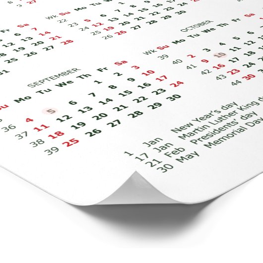 202 のビジネス カレンダー ロゴとウェブサイトを追加 ポスター (角)