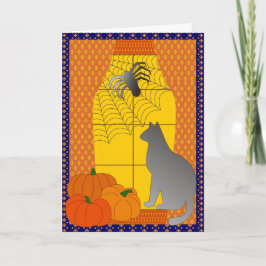 202.クモと猫 カード