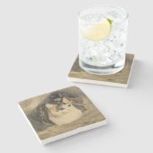 202.ネコ（Gwen John著） ストーンコースター (横)