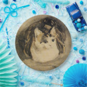 202.ネコ（Gwen John著） ペーパープレート (パーティー)