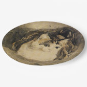 202.ネコ（Gwen John著） ペーパープレート (アングル)