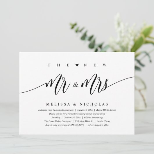 202.新しいミセスとミセスのモダンディナー結婚パーティー 招待状 (スタンド正面)