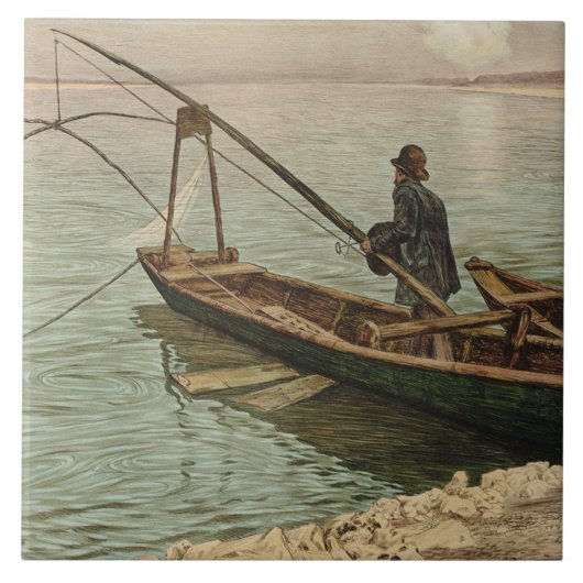 202.漁師(マックス・クルズワイル) タイル (正面)