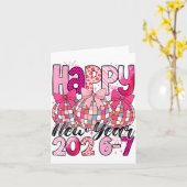 202-67年あけましておめでとう メモ かわいい コケッティー Nk リボン ディ カード (黄色い花)