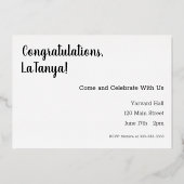 202 Diva卒業パーティーフォイル招待状 箔シーズンカード (裏面)