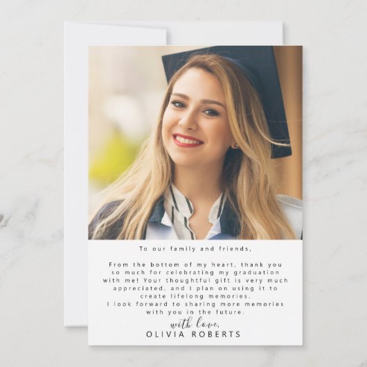 202Xクラスの卒業写真 サンキューカード (裏面)