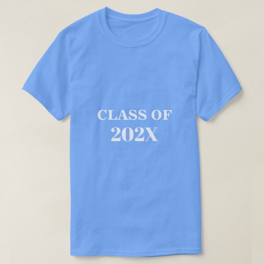 202Xクラスの将来の大学院カスタム卒業生が青を追加 Tシャツ (デザイン正面)