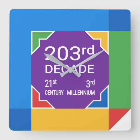 203年10月（2021年12月～2030年） スクエア壁時計 (正面)
