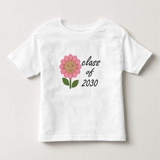 2030ピンクのデイジーのクラス トドラーTシャツ (正面)