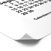 2030ホワイトカレンダーbyヤンツプリント ポスター (角)