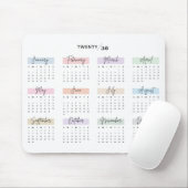2030年カレンダーPASTEL手書きスクリプト マウスパッド (マウス)