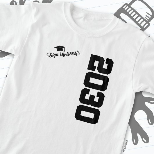 2030年クラス卒業サイン私のシャツ上級2030 Tシャツ