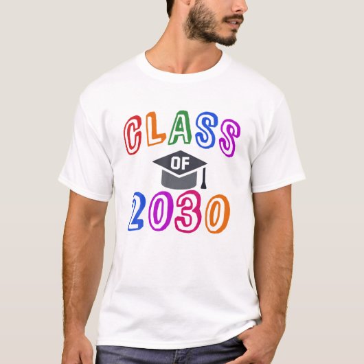 2030年クラス4年生の卒業年が成長 Tシャツ (正面)