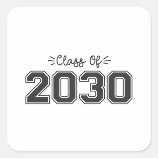2030年生年級卒業2030年 スクエアシール (正面)