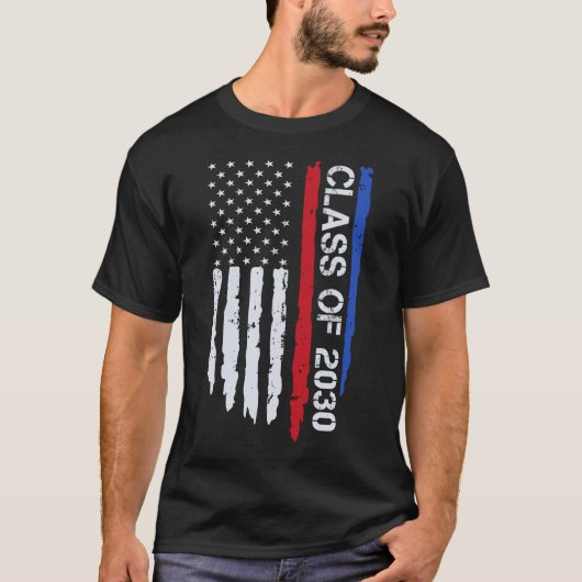 2030年米国上級旗の卒業式クラス Tシャツ (正面)