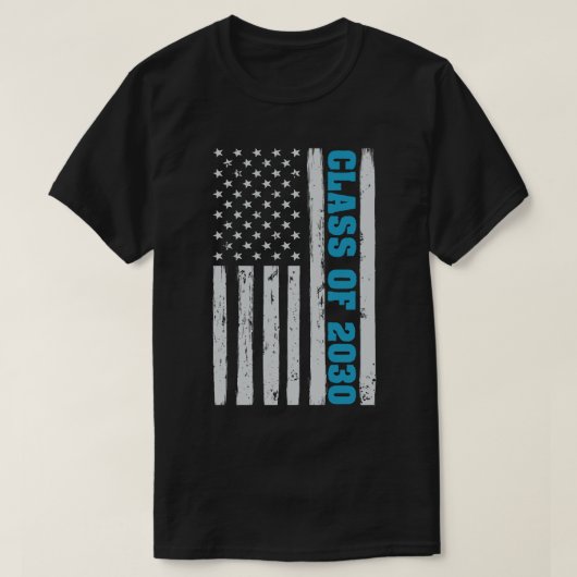 2030年米国上級旗の卒業式クラス Tシャツ (デザイン正面)