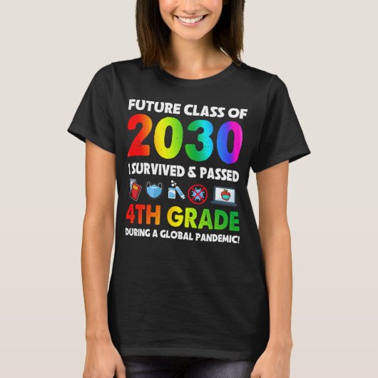 2030年4年生チーム新学期の今後のクラス Tシャツ (正面)