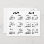 2030年～2031年白学年予定表 ポストカード (正面/裏面)