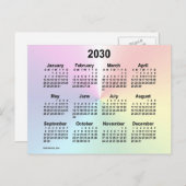 2030 Rainbow Cloud Mini Calendar by Janz ポストカード (正面/裏面)
