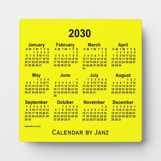 2030 Yellow Desk Calendar by Janz フォトプラーク (正面)