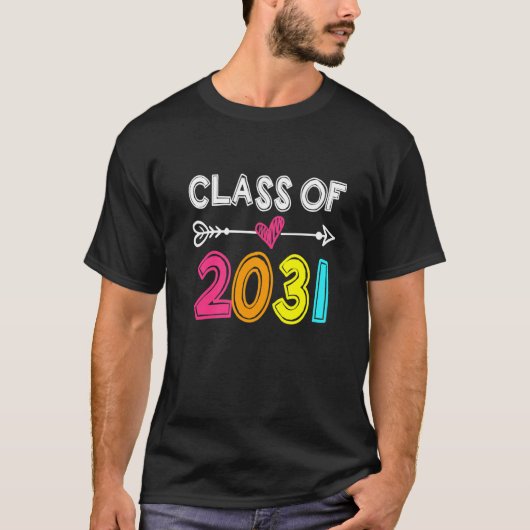 2031年のクラス2031年は私の学校の卒業生と一緒に成長 Tシャツ (正面)