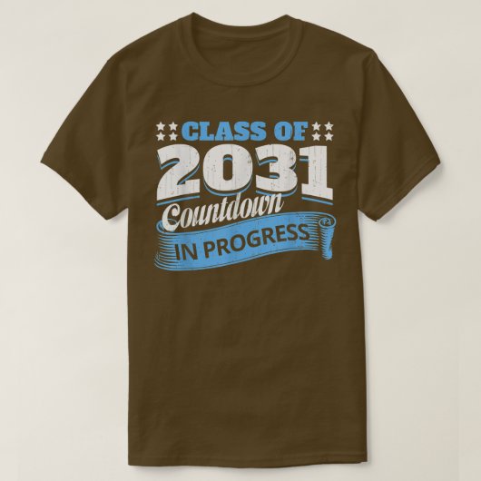 2031年カウントダウンおもしろい大学院生グラのクラス Tシャツ (デザイン正面)